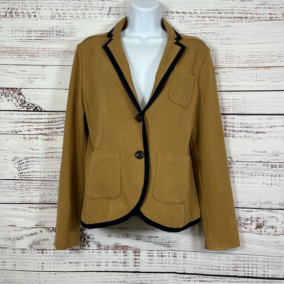 Lands End Camel Button Long Sleeve Preppy Blazer - Picture 1 of 14